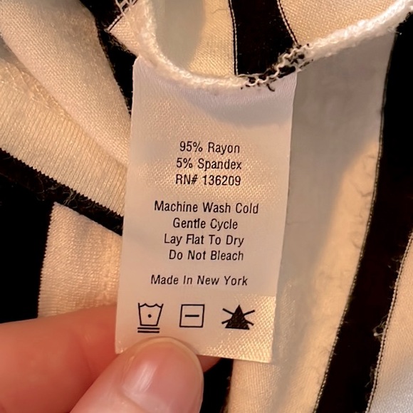 HATCH The Long Body Tank Dress in Black and White Stripe - Size Petite - Picture 7 of 12